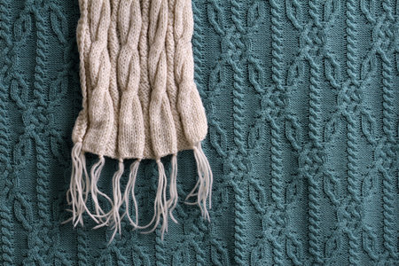 Blue and white color knitted textured textile background
