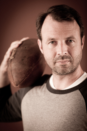 Portrait of a Gritty Football Athleteの写真素材