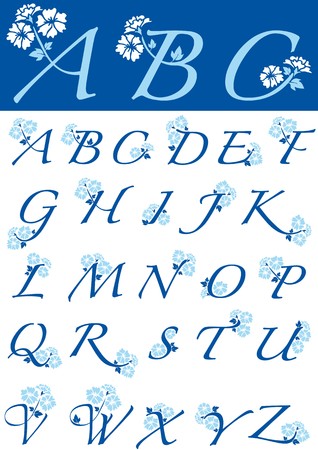 floral alphabetのイラスト素材