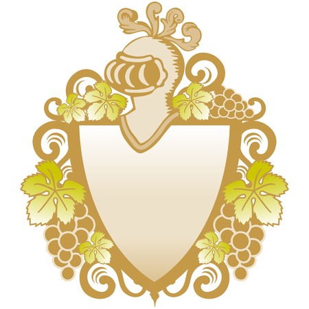 heraldic shield with vinesのイラスト素材