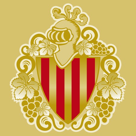 heraldic shield with vines of Cataloniaのイラスト素材