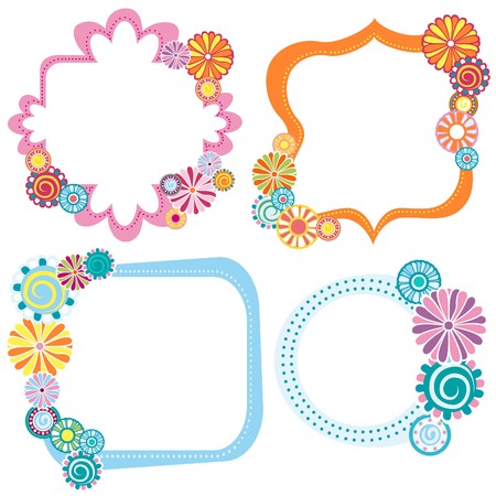 labels with flowersのイラスト素材