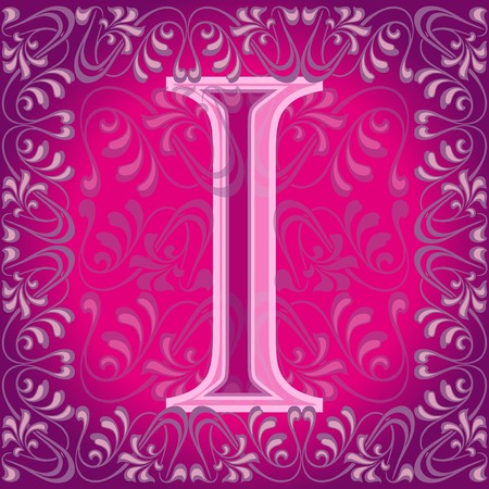 decorated letter iのイラスト素材