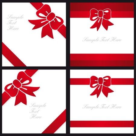 gift cards with red ribbonのイラスト素材
