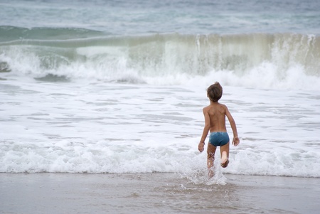 child on the beachの写真素材