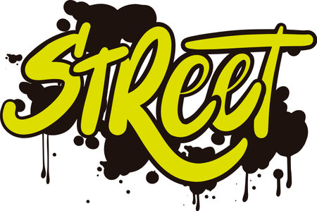 Stretcher text sign illustration in black and yellow on white backgroundのイラスト素材