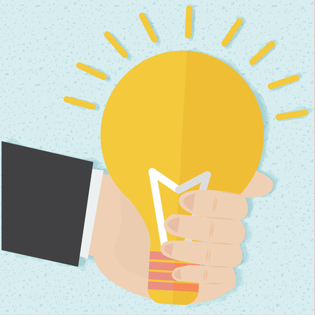 Light bulb in hand. You can remove background and shadow. のイラスト素材