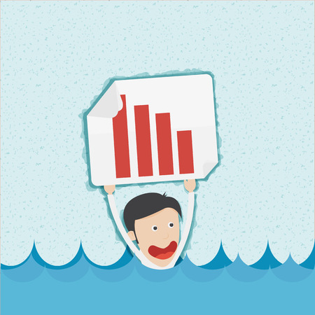 A businessman receiving some help, You can remove background and shadow. All parts are vector and editableのイラスト素材