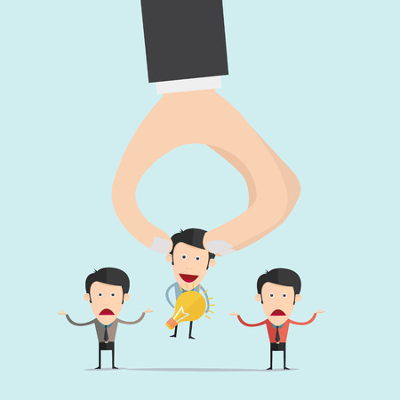 Hand pick idea outstanding idea from another people for Human Resources concept  のイラスト素材