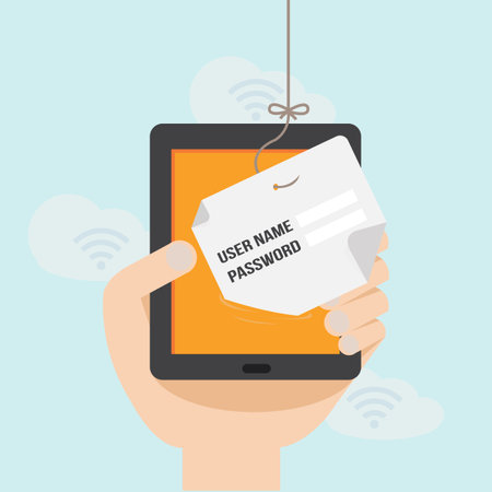 Internet Phishing a login and password concept のイラスト素材