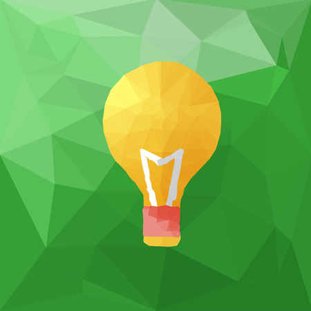 Vector bulb polygon infographic element with flat colorのイラスト素材