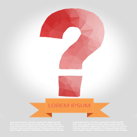Vector question mark polygon infographic element with flat color のイラスト素材