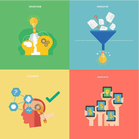 Element of creative idea and systematic thinking concept のイラスト素材