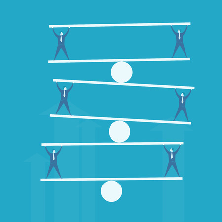 Business man balance beam のイラスト素材