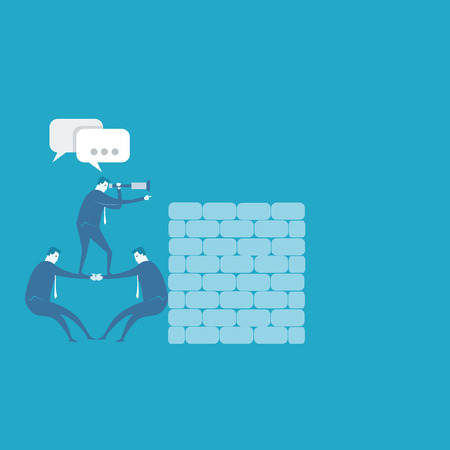 Business team look far for new business のイラスト素材