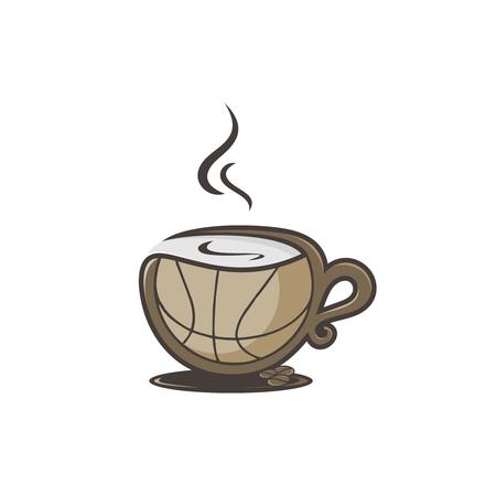 coffee basketball logo designのイラスト素材