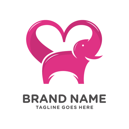 elephant love logo your companyのイラスト素材