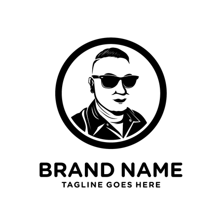 logo design silhouette people's facesのイラスト素材