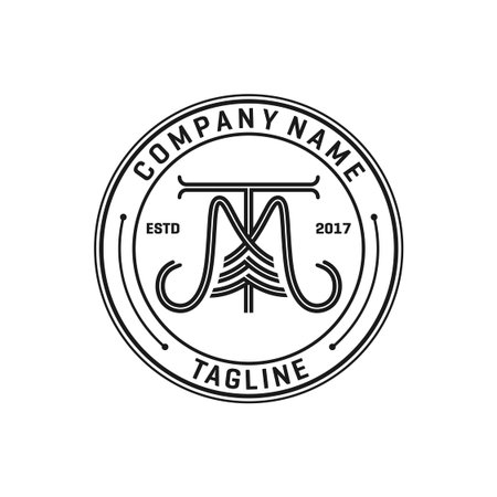 MT badge logo design your companyのイラスト素材