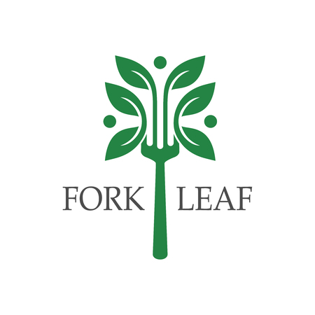 fork leaf logo your companyのイラスト素材