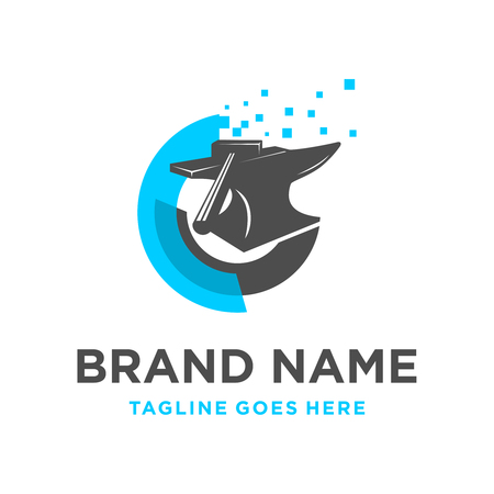 logo design of iron processing technologyのイラスト素材