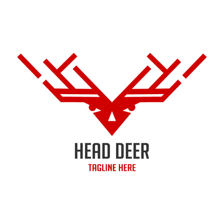 red deer head logo your companyのイラスト素材