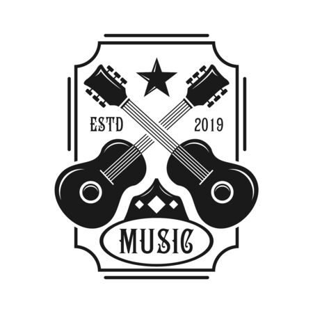 guitar emblem logo your companyのイラスト素材