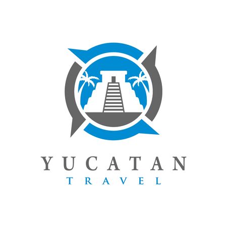 Yucatan temple logo your companyのイラスト素材