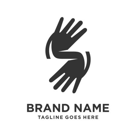 hand logo in the form of the initials Sのイラスト素材