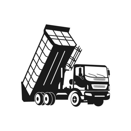 Silhouette dump truck designのイラスト素材