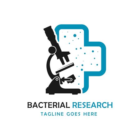 microscope and circle logo designのイラスト素材