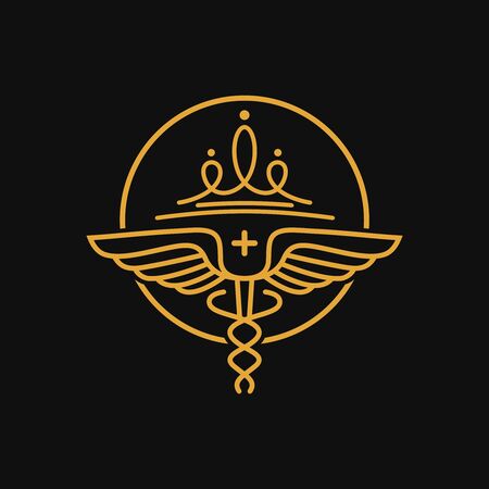 health symbol and crown logo designのイラスト素材