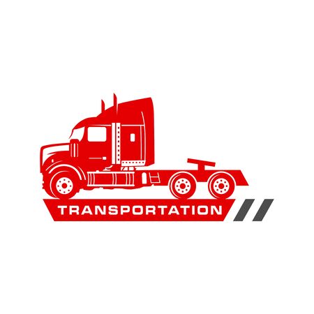 Red container truck logo designのイラスト素材