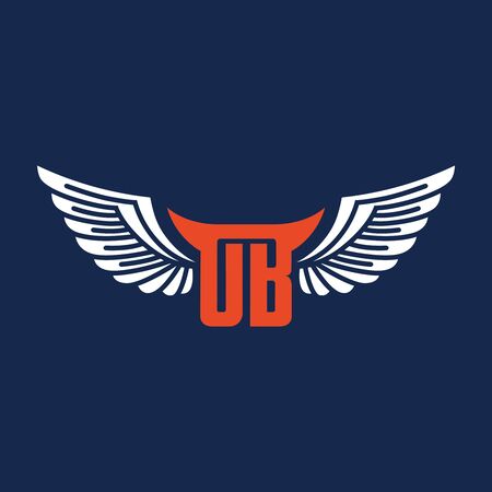 wing logo design and OB initialsのイラスト素材
