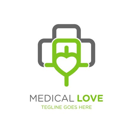 health symbol logo love designのイラスト素材