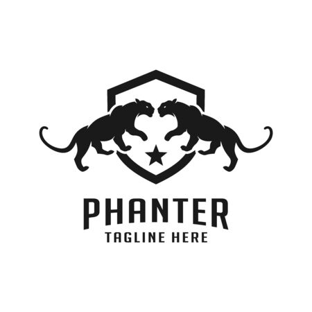 black panther logo design templateのイラスト素材