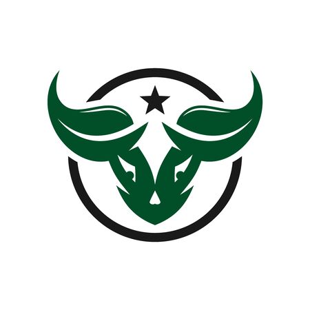 buffalo head natural logo design templateのイラスト素材