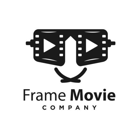 glasses movie logo design templateのイラスト素材