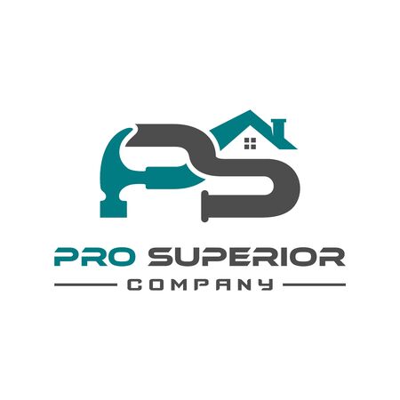 PS construction logo design lettersのイラスト素材