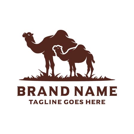 desert camel silhouette logo designのイラスト素材