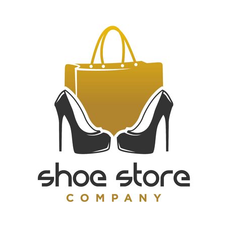 logo design shoes and women's handbag shopのイラスト素材