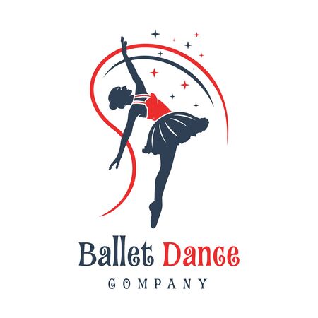 logo design of people dancing balletのイラスト素材