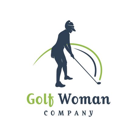women's golf sports logo designの販売画像