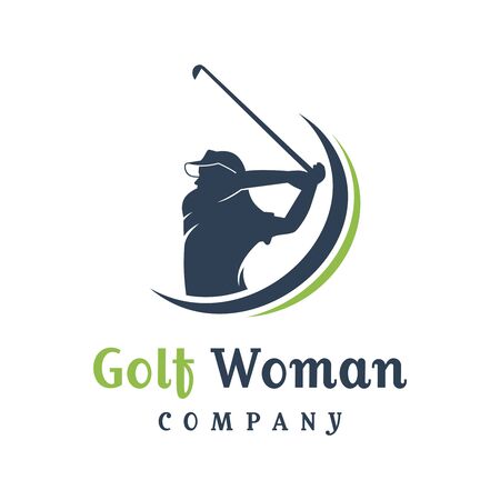 women's golf sports logo designの販売画像