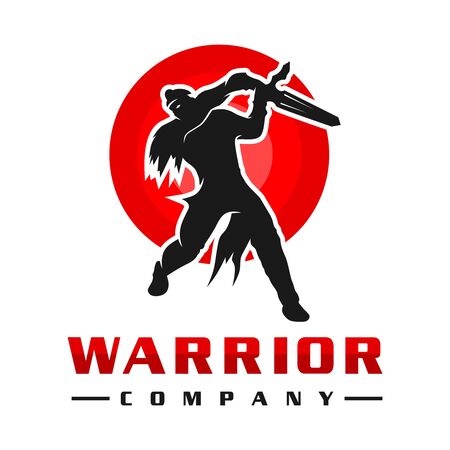 Japanese sword soldier logo designのイラスト素材
