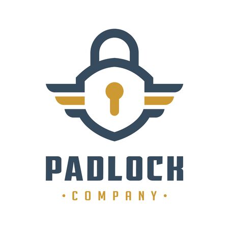 internet safety padlock logo designのイラスト素材