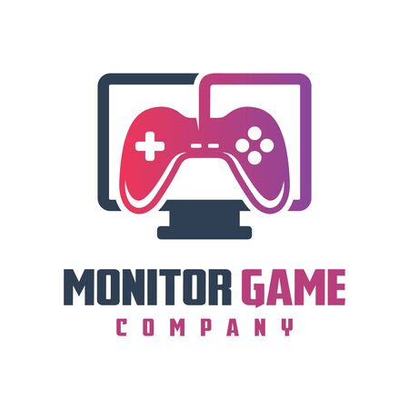 online game monitor logo designのイラスト素材