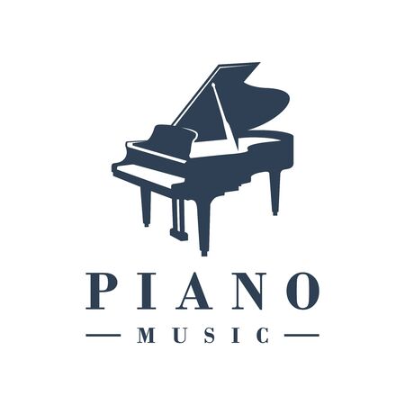 piano musical instrument logo designのイラスト素材