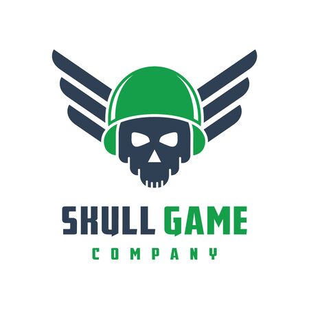 Digital skull game logo designのイラスト素材