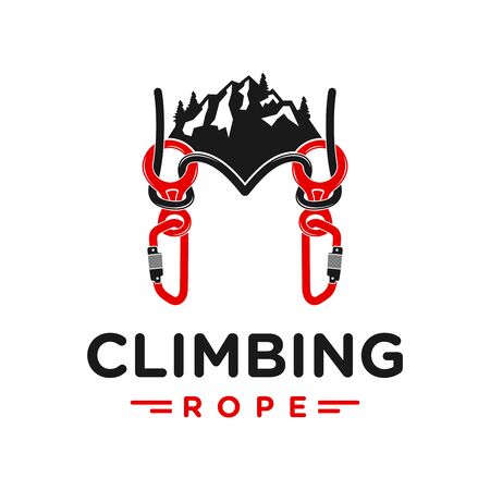 mountain climbing rope logo designのイラスト素材